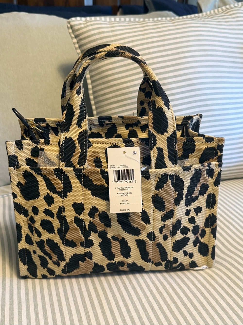 NWT Coach Leopard-Print Canvas Crossbody Bag in Tan and Black. - Picture 2 of 4